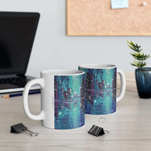 Load image into Gallery viewer, 11oz BPA, lead-free, microwave/dishwasher safe, white ceramic, vivid colours. Many original artworks by Kerry Sandhu Art