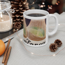 Load image into Gallery viewer, 11oz BPA, lead-free, microwave/dishwasher safe, white ceramic, vivid colours. Many original artworks by Kerry Sandhu Art