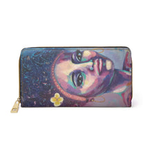 Load image into Gallery viewer, Pockets for cash, c/cards, coins, & more. Stylish faux leather, lots of original artworks by Kerry Sandhu Art to choose from