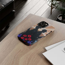 Load image into Gallery viewer, Phone case with an Australian and New Zealand soldier back to back with light-horsemen in the background and poppies in the foreground