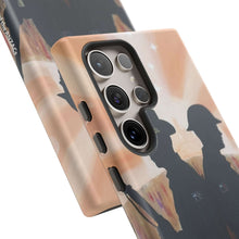 Load image into Gallery viewer, Phone case with an Australian and New Zealand soldier back to back with light-horsemen in the background and poppies in the foreground
