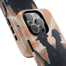 Load image into Gallery viewer, Phone case with an Australian and New Zealand soldier back to back with light-horsemen in the background and poppies in the foreground