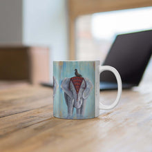 Load image into Gallery viewer, 11oz BPA, lead-free, microwave/dishwasher safe, white ceramic, vivid colours. Many original artworks by Kerry Sandhu Art