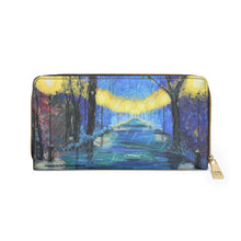 Load image into Gallery viewer, Pockets for cash, c/cards, coins, & more. Stylish faux leather, lots of original artworks by Kerry Sandhu Art to choose from