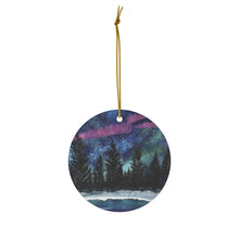 Load image into Gallery viewer, Original artwork front, description on back. Thick high-quality porcelain. 7cm diameter. Comes w/ ribbon by Kerry Sandhu Art