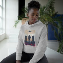 Load image into Gallery viewer, Hoodie 80/20 cotton/polyester anti-pill fleece, has a kangaroo pocket, sleeve cuff ribbing & is preshrunk by Kerry Sandhu Art