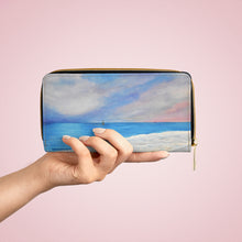 Load image into Gallery viewer, Pockets for cash, c/cards, coins, & more. Stylish faux leather, lots of original artworks by Kerry Sandhu Art to choose from