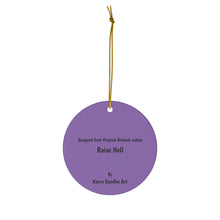 Load image into Gallery viewer, Original artwork front, description on back. Thick high-quality porcelain. 7cm diameter. Comes w/ ribbon by Kerry Sandhu Art