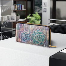 Load image into Gallery viewer, Pockets for cash, c/cards, coins, & more. Stylish faux leather, lots of original artworks by Kerry Sandhu Art to choose from