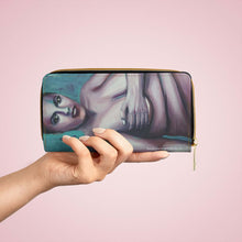 Load image into Gallery viewer, Pockets for cash, c/cards, coins, & more. Stylish faux leather, lots of original artworks by Kerry Sandhu Art to choose from