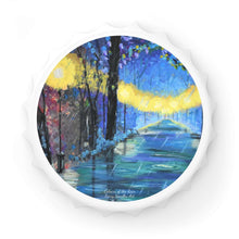 Load image into Gallery viewer, Plastic exterior w/ metallic bottom, magnetic back, 2 different opening mechanisms, matte finish. Art by Kerry Sandhu Art