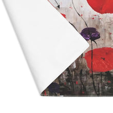 Load image into Gallery viewer, Poppies Placemat - two-sided construction, one-side print & a natural back, 100% cotton, easy to clean by Kerry Sandhu Art.