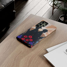 Load image into Gallery viewer, Phone case with an Australian and New Zealand soldier back to back with light-horsemen in the background and poppies in the foreground