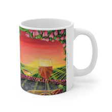 Load image into Gallery viewer, 11oz BPA, lead-free, microwave/dishwasher safe, white ceramic, vivid colours. Many original artworks by Kerry Sandhu Art