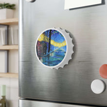 Load image into Gallery viewer, Plastic exterior w/ metallic bottom, magnetic back, 2 different opening mechanisms, matte finish. Art by Kerry Sandhu Art