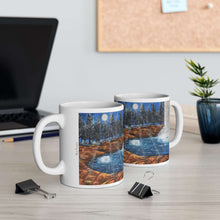 Load image into Gallery viewer, 11oz BPA, lead-free, microwave/dishwasher safe, white ceramic, vivid colours. Many original artworks by Kerry Sandhu Art