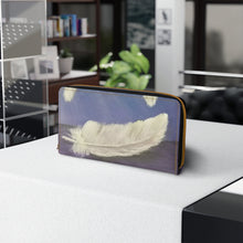 Load image into Gallery viewer, Pockets for cash, c/cards, coins, & more. Stylish faux leather, lots of original artworks by Kerry Sandhu Art to choose from