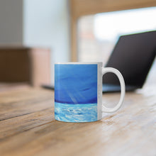 Load image into Gallery viewer, 11oz BPA, lead-free, microwave/dishwasher safe, white ceramic, vivid colours. Many original artworks by Kerry Sandhu Art