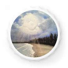 Load image into Gallery viewer, Plastic exterior w/ metallic bottom, magnetic back, 2 different opening mechanisms, matte finish. Art by Kerry Sandhu Art