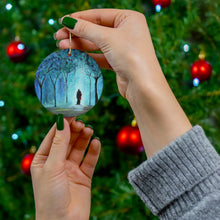 Load image into Gallery viewer, Original artwork front, description on back. Thick high-quality porcelain. 7cm diameter. Comes w/ ribbon by Kerry Sandhu Art