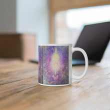 Load image into Gallery viewer, 11oz BPA, lead-free, microwave/dishwasher safe, white ceramic, vivid colours. Many original artworks by Kerry Sandhu Art