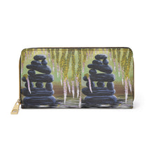 Load image into Gallery viewer, Pockets for cash, c/cards, coins, & more. Stylish faux leather, lots of original artworks by Kerry Sandhu Art to choose from