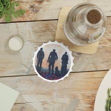 Load image into Gallery viewer, Plastic exterior w/ metallic bottom, magnetic back, 2 different opening mechanisms, matte finish. Art by Kerry Sandhu Art