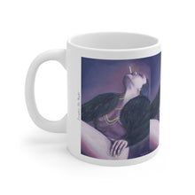 Load image into Gallery viewer, 11oz BPA, lead-free, microwave/dishwasher safe, white ceramic, vivid colours. Many original artworks by Kerry Sandhu Art