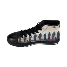 Load image into Gallery viewer, Stand out in a crowd with these comfortable high-top canvas sneakers with a high quality print by Kerry Sandhu Art