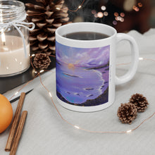 Load image into Gallery viewer, 11oz BPA, lead-free, microwave/dishwasher safe, white ceramic, vivid colours. Many original artworks by Kerry Sandhu Art