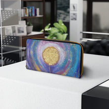 Load image into Gallery viewer, Pockets for cash, c/cards, coins, & more. Stylish faux leather, lots of original artworks by Kerry Sandhu Art to choose from