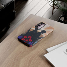 Load image into Gallery viewer, Phone case with an Australian and New Zealand soldier back to back with light-horsemen in the background and poppies in the foreground