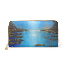 Load image into Gallery viewer, Pockets for cash, c/cards, coins, & more. Stylish faux leather, lots of original artworks by Kerry Sandhu Art to choose from