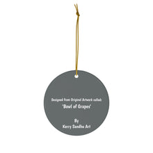 Load image into Gallery viewer, Original artwork front, description on back. Thick high-quality porcelain. 7cm diameter. Comes w/ ribbon by Kerry Sandhu Art
