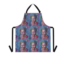 Load image into Gallery viewer, Apron - lightweight, silky finish 100% polyester, two front pockets. Many original artwork designs by Kerry Sandhu Art