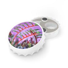 Load image into Gallery viewer, Plastic exterior w/ metallic bottom, magnetic back, 2 different opening mechanisms, matte finish. Art by Kerry Sandhu Art