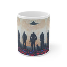 Load image into Gallery viewer, 11oz BPA, lead-free, microwave/dishwasher safe, white ceramic, vivid colours. Many original artworks by Kerry Sandhu Art