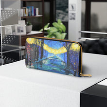 Load image into Gallery viewer, Pockets for cash, c/cards, coins, & more. Stylish faux leather, lots of original artworks by Kerry Sandhu Art to choose from