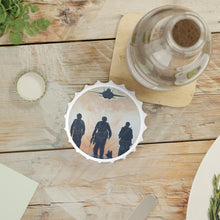 Load image into Gallery viewer, Plastic exterior w/ metallic bottom, magnetic back, 2 different opening mechanisms, matte finish. Art by Kerry Sandhu Art