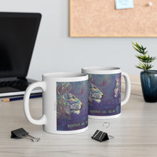 Load image into Gallery viewer, 11oz BPA, lead-free, microwave/dishwasher safe, white ceramic, vivid colours. Many original artworks by Kerry Sandhu Art