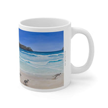 Load image into Gallery viewer, 11oz BPA, lead-free, microwave/dishwasher safe, white ceramic, vivid colours. Many original artworks by Kerry Sandhu Art