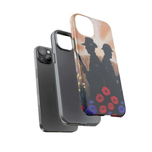 Load image into Gallery viewer, Phone case with an Australian and New Zealand soldier back to back with light-horsemen in the background and poppies in the foreground