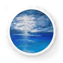 Load image into Gallery viewer, Plastic exterior w/ metallic bottom, magnetic back, 2 different opening mechanisms, matte finish. Art by Kerry Sandhu Art