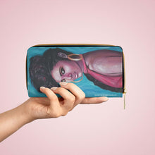 Load image into Gallery viewer, Pockets for cash, c/cards, coins, & more. Stylish faux leather, lots of original artworks by Kerry Sandhu Art to choose from