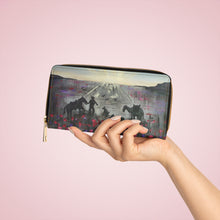 Load image into Gallery viewer, Pockets for cash, c/cards, coins, & more. Stylish faux leather, lots of original artworks by Kerry Sandhu Art to choose from