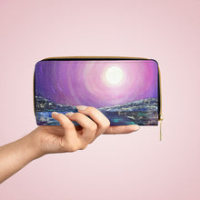 Load image into Gallery viewer, Pockets for cash, c/cards, coins, & more. Stylish faux leather, lots of original artworks by Kerry Sandhu Art to choose from