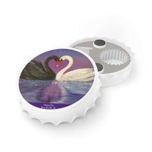 Load image into Gallery viewer, Plastic exterior w/ metallic bottom, magnetic back, 2 different opening mechanisms, matte finish. Art by Kerry Sandhu Art