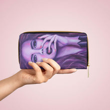 Load image into Gallery viewer, Pockets for cash, c/cards, coins, & more. Stylish faux leather, lots of original artworks by Kerry Sandhu Art to choose from