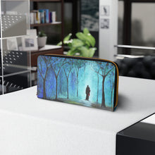 Load image into Gallery viewer, Pockets for cash, c/cards, coins, & more. Stylish faux leather, lots of original artworks by Kerry Sandhu Art to choose from