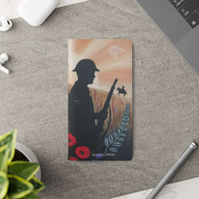 Load image into Gallery viewer, Phone case wallet with an Australian and New Zealand soldier back to back with light-horsemen in the background and poppies in the foreground